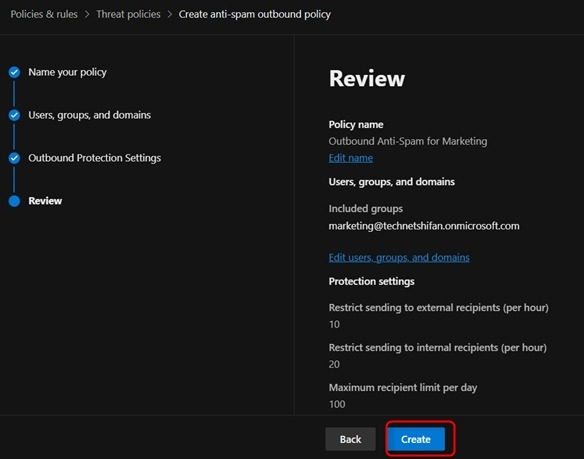 Handling outbound spam